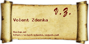 Volent Zdenka névjegykártya